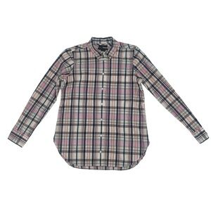 J. Crew Pink Classic-fit Boy Shirt In J. Crew Signature Plaid Size 4 Women’s